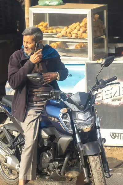 stock image Bangladeshi man on the motorbike in Chittagong Bangladesh