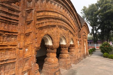 Puthia Bangladeş 'teki Hindu tapınağı kompleksinin detayları