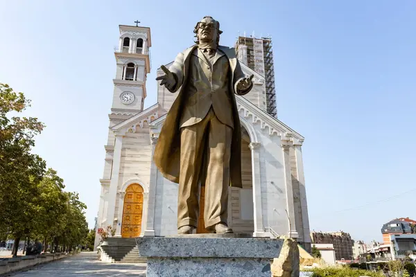 stock image Cathedral of Saint Mother Teresa and Ibrahim Rugova the former president of Kosovo monument in Pristina Kosovo