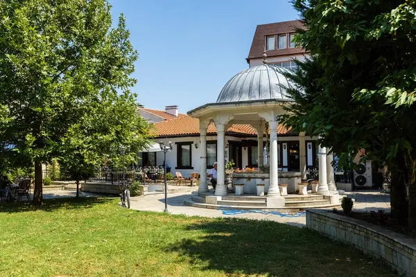 stock image Gazebo in the yard of the Sultan Mehmet II Al-Fatih Mosque in Pristina Kosovo