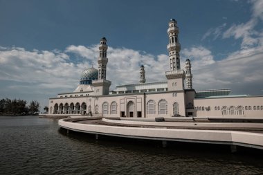 Kota Kinabalu City Mosque outside view in Sabah Malaysia clipart