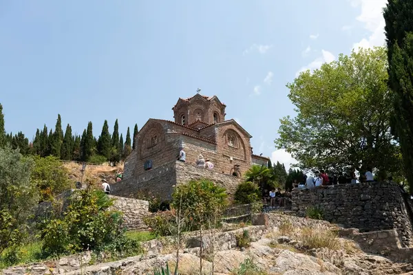 stock image  Church of St. John at Kaneo on the cliff in Ohrid North Macedonia