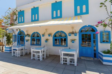 Eski Demre Antalia Türkiye 'deki Yunan tarzı kafe
