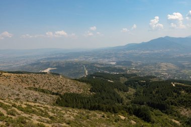 Aerial view of the mountains from the Millenium cross hill in Skopje North Macedonia clipart