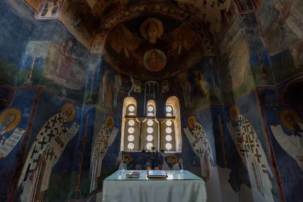 Stock image Frescoes and interior details of the Saint Pantelejmon monastery near Skopje North Macedonia