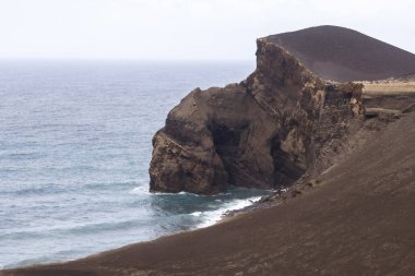 Amazing cliffs and ocean view at Fayal island Azores Portugal clipart