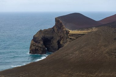 Amazing cliffs and ocean view at Fayal island Azores Portugal clipart