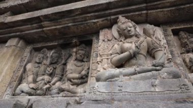 Prambanan Java adası Yogyakarta Endonezya 'da antik bas kabartmaları