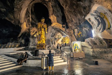 Inside view of the Perak cave temple Ipoh Malaysia clipart