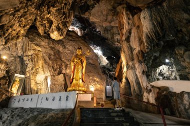 Inside view of the Perak cave temple Ipoh Malaysia clipart