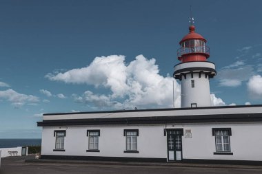 Farol Da Ponta do Topo deniz feneri Sao Jorge Adası Azores Portekiz