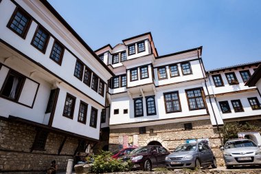 Robevi Evi cephesi Kuzey Makedonya 'nın Ohri kentinde ünlü ve tarihi bir bina