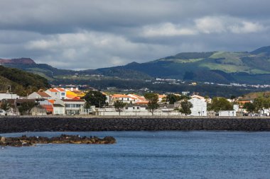 Sao Roque town aerial view San Miguel islad Azores Portugal clipart