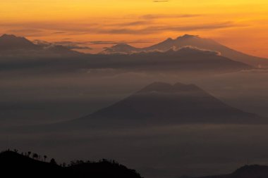 Spectacular sunrise view of Mount Bromo Java island Indonesia clipart