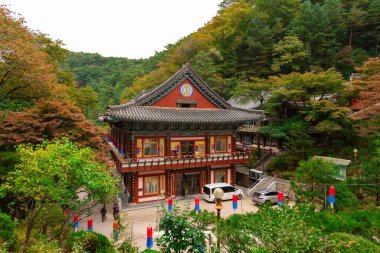 Details of Guinsa Monastery and Temple in Danyang County, South Korea clipart