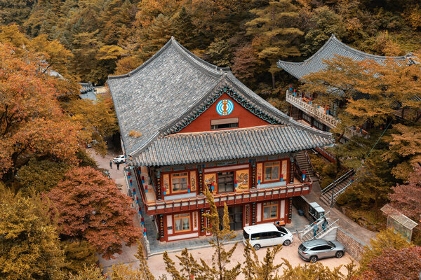 Details of Guinsa Monastery and Temple in Danyang County, South Korea