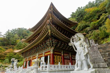 Details of Guinsa Monastery and Temple in Danyang County, South Korea clipart