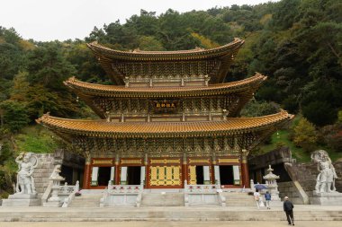 Details of Guinsa Monastery and Temple in Danyang County, South Korea clipart