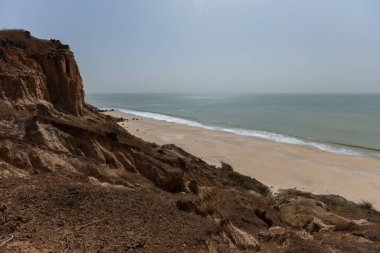 Uçurum Atlantik Okyanusu Senegal 'inden Popenguine Doğa Koruma Alanı' nın havadan görünüşü