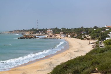 Uçurum Atlantik Okyanusu Senegal 'inden Popenguine Doğa Koruma Alanı' nın havadan görünüşü