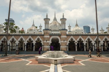 Kuala Lumpur Malezya 'daki Mescidi Jamek camiinin dış detayları