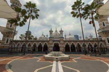 Kuala Lumpur Malezya 'daki Mescidi Jamek camiinin dış detayları
