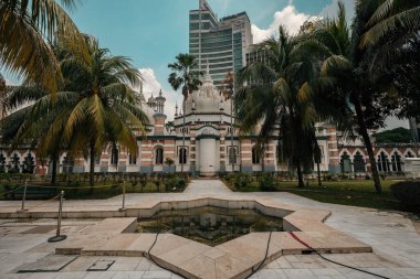 Kuala Lumpur Malezya 'daki Mescidi Jamek camiinin dış detayları