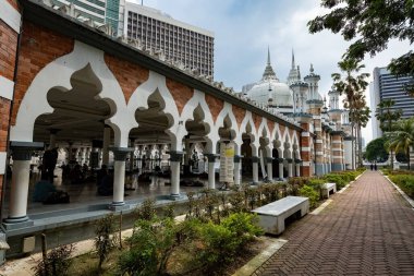 Kuala Lumpur Malezya 'daki Mescidi Jamek camiinin dış detayları
