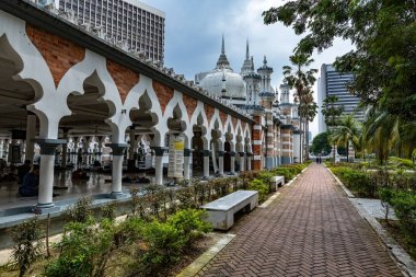 Kuala Lumpur Malezya 'daki Mescidi Jamek camiinin dış detayları