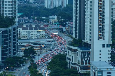 Kuala Lumpur hava sahasında trafik sıkışıklığı Malezya 'da