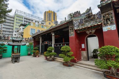 Macau 'daki Templo de Kun Tam Budist Tapınağı' nın geleneksel iç avlusu.