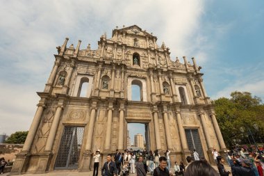 Macau şehrinin tarihi kalıntıları.