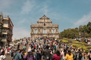 Macau şehrinin tarihi kalıntıları.