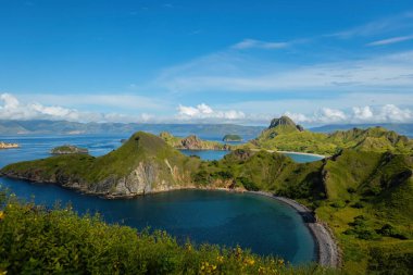 Labuan Bajo Endonezya 'dan Padar adası hava görüntüsü