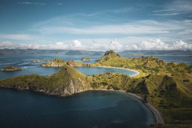 Labuan Bajo Endonezya 'dan Padar adası hava görüntüsü