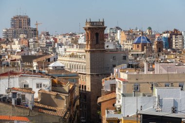 Serranos kulelerinden Valencia 'nın hava manzarası. Valencia, İspanya' yı görmeliyim.