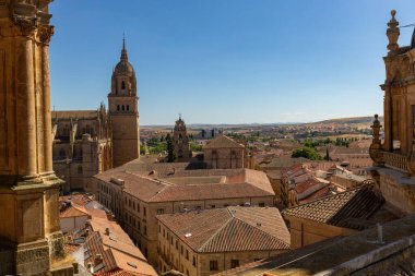 İspanya Katedrali 'nin kulesinden Salamanca' nın eski kasaba manzarası