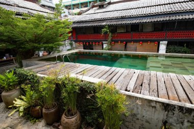 BANGKOK, THAILAND - 20 Mart 2025: Bangkok Tayland 'ın tarihi bölgesinde Heng Tai Evi