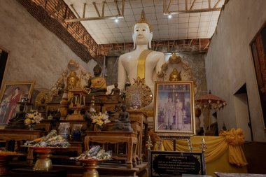Ayutthaya, Tayland 'daki tapınağın içindeki Buda heykeli.