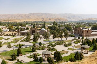 Aerial view of Hisor town, historical place on the Great Silk road in Hisor Tajikistan