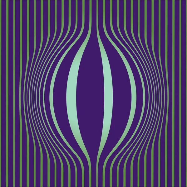 Abstract Lines Expand Effect Looks Sphere Pushing Lines Purple Green — Stock Vector