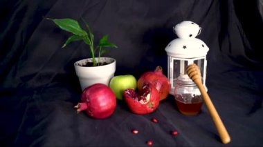 Rosh Hashanah Yahudi Yeni Yıl sofrası video 4k seti