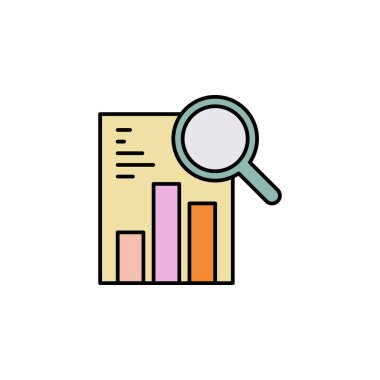 Araştırma finans şeması ana hatları simgesi. Mali illüstrasyon ikonu. İşaretler, semboller ağ, logo, mobil uygulama, UI, UX renkli simge için kullanılabilir