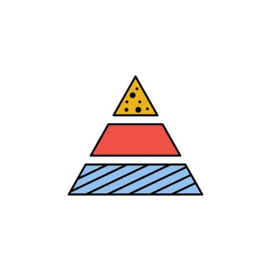 Üçgen şema finans ana hatları simgesi. Mali illüstrasyon ikonu. İşaretler, semboller ağ, logo, mobil uygulama, UI, UX renkli simge için kullanılabilir