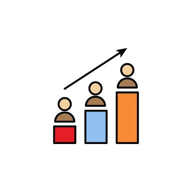 İnsan Kaynakları şeması ana hatları simgesi. Mali illüstrasyon ikonu. İşaretler, semboller ağ, logo, mobil uygulama, UI, UX renkli simge için kullanılabilir