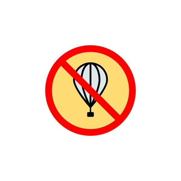 Icona Del Pallone Aerostatico Proibito Può Essere Utilizzata Web Logo — Vettoriale Stock