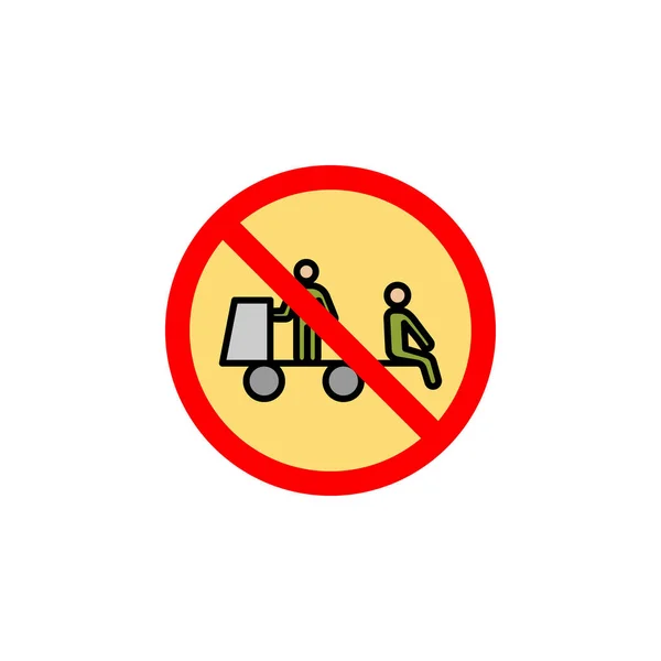 Forbidden Sitting Cart Icon Can Used Web Logo Mobile App — Stock Vector