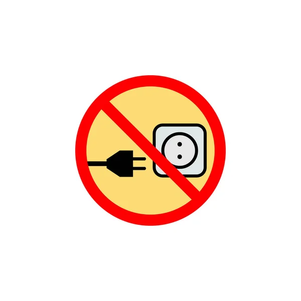 Forbidden Electric Plug Icon Can Used Web Logo Mobile App — Stock Vector