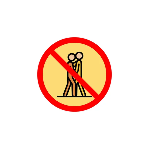 Απαγορευμένο Εικονίδιο Φιλιά Μπορεί Χρησιμοποιηθεί Για Web Λογότυπο Κινητό App — Διανυσματικό Αρχείο