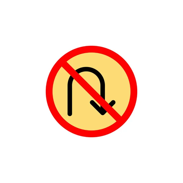 Запретный Поворот Назад Значок Использован Веб Логотип Мобильное Приложение Пользовательский — стоковый вектор